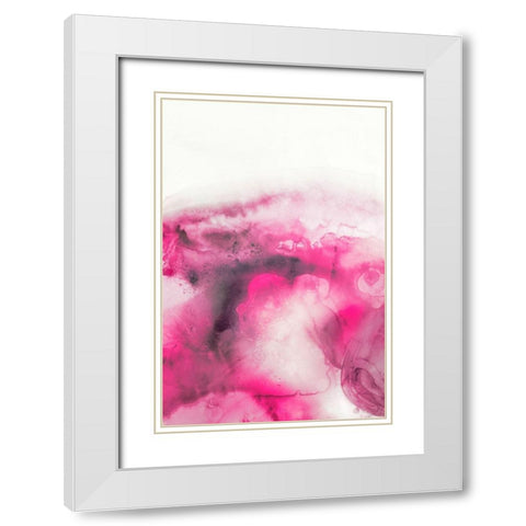 Lavender Bubbles I Blush Version White Modern Wood Framed Art Print with Double Matting by PI Studio