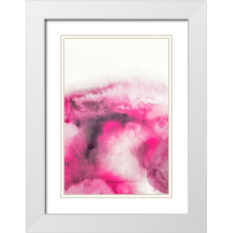 Lavender Bubbles I Blush Version White Modern Wood Framed Art Print with Double Matting by PI Studio