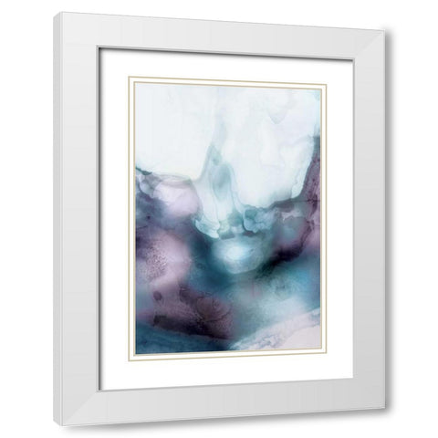 Lavender Bubbles II White Modern Wood Framed Art Print with Double Matting by PI Studio