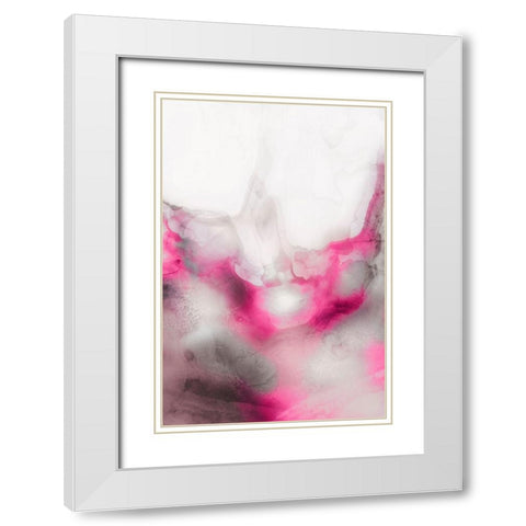 Lavender Bubbles II Blush Version White Modern Wood Framed Art Print with Double Matting by PI Studio