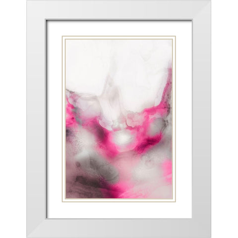 Lavender Bubbles II Blush Version White Modern Wood Framed Art Print with Double Matting by PI Studio