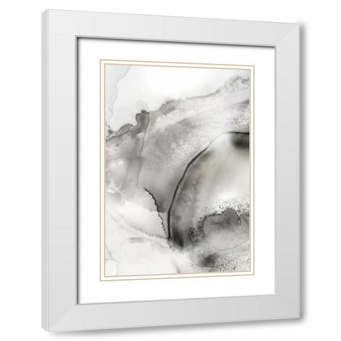 Mint Bubbles II Grey Version White Modern Wood Framed Art Print with Double Matting by PI Studio
