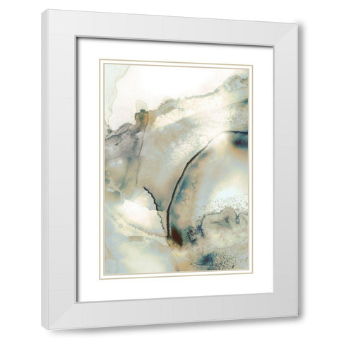 Mint Bubbles II Neutral Version White Modern Wood Framed Art Print with Double Matting by PI Studio