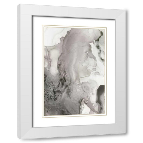 Mint Bubbles III Grey Version White Modern Wood Framed Art Print with Double Matting by PI Studio