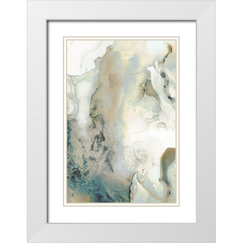 Mint Bubbles III Neutral Version White Modern Wood Framed Art Print with Double Matting by PI Studio