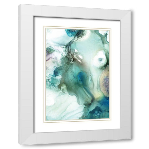 Mint Bubbles IV White Modern Wood Framed Art Print with Double Matting by PI Studio