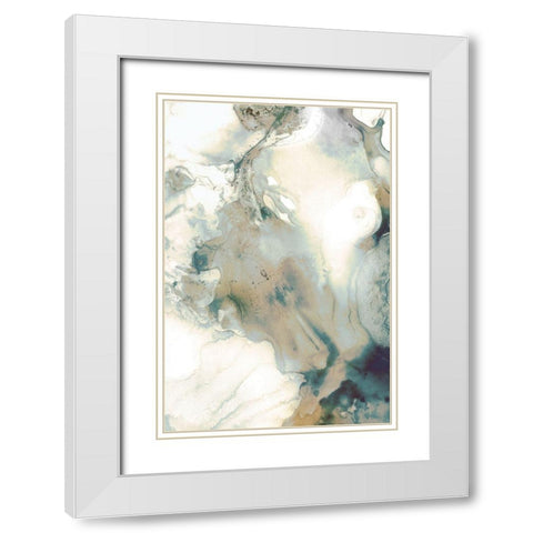 Mint Bubbles IV Neutral Version White Modern Wood Framed Art Print with Double Matting by PI Studio
