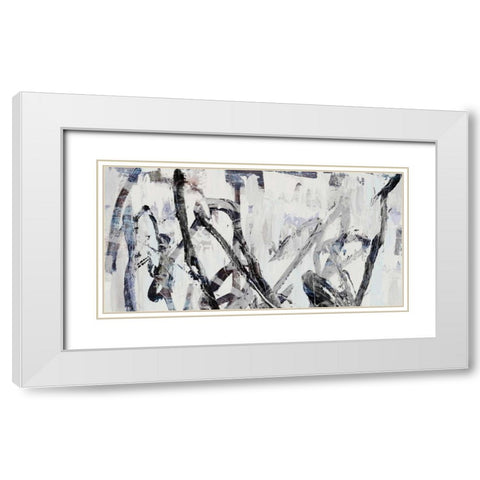 Gestural I White Modern Wood Framed Art Print with Double Matting by PI Studio
