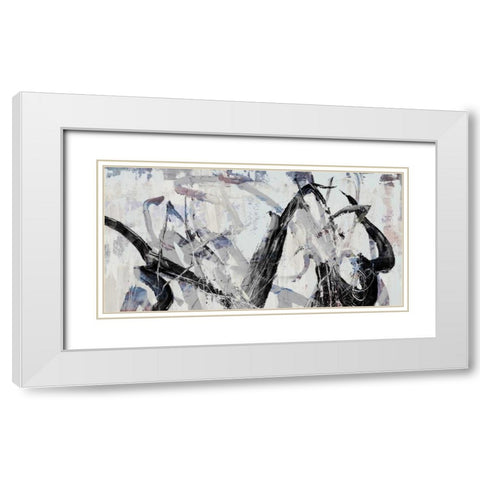 Gestural II White Modern Wood Framed Art Print with Double Matting by PI Studio