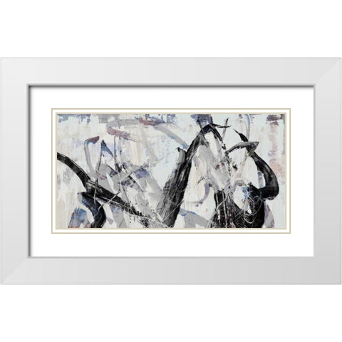 Gestural II White Modern Wood Framed Art Print with Double Matting by PI Studio