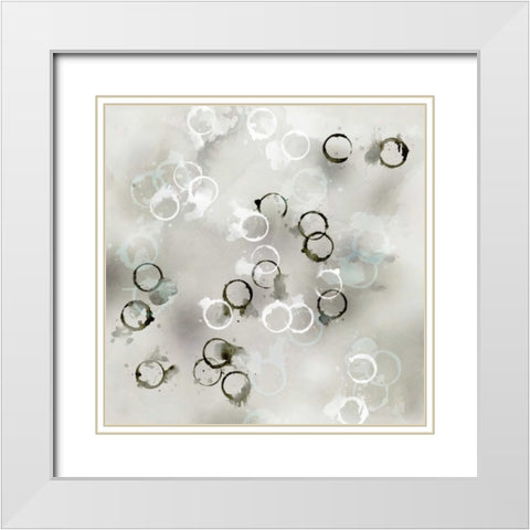 Stains II White Modern Wood Framed Art Print with Double Matting by PI Studio