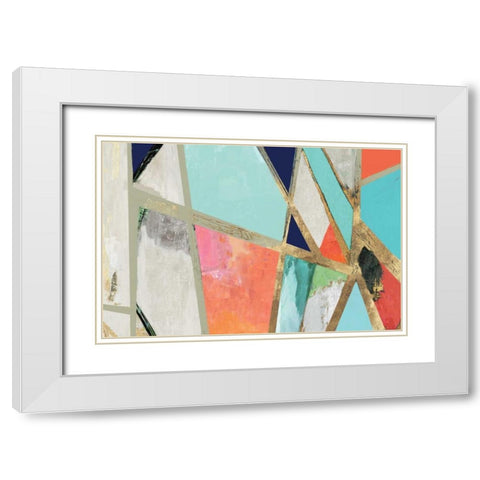 Cool Geometric White Modern Wood Framed Art Print with Double Matting by PI Studio