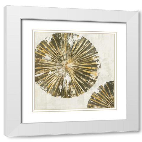 Gold Plate II White Modern Wood Framed Art Print with Double Matting by PI Studio