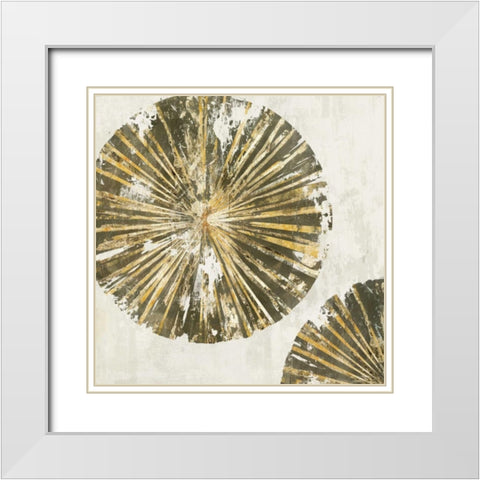 Gold Plate II White Modern Wood Framed Art Print with Double Matting by PI Studio