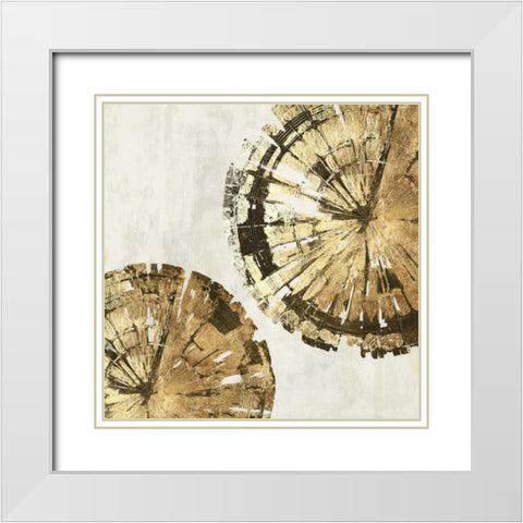 Gold Plate III White Modern Wood Framed Art Print with Double Matting by PI Studio