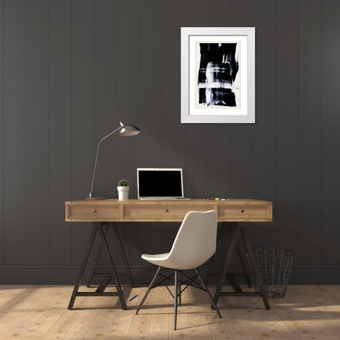 Swipe White Modern Wood Framed Art Print with Double Matting by PI Studio