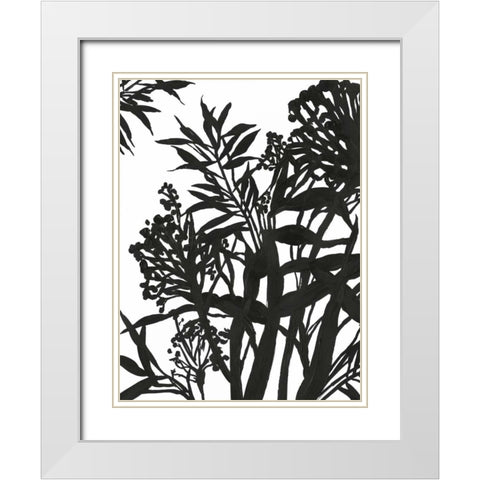 Monochrome Foliage II White Modern Wood Framed Art Print with Double Matting by PI Studio