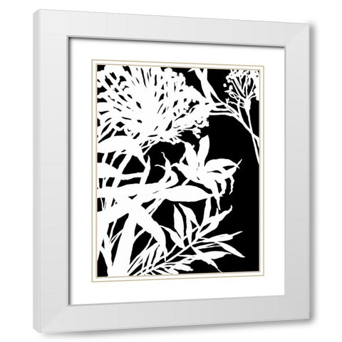 Monochrome Foliage III White Modern Wood Framed Art Print with Double Matting by PI Studio