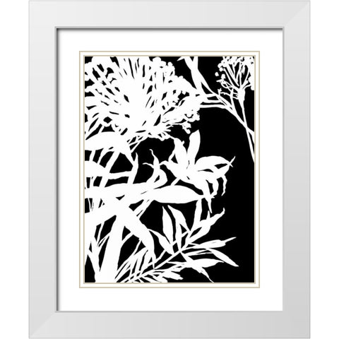 Monochrome Foliage III White Modern Wood Framed Art Print with Double Matting by PI Studio