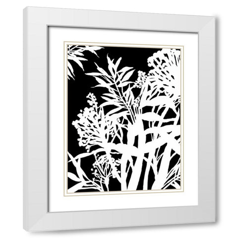 Monochrome Foliage IV White Modern Wood Framed Art Print with Double Matting by PI Studio