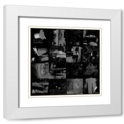 Tiled Textures White Modern Wood Framed Art Print with Double Matting by PI Studio