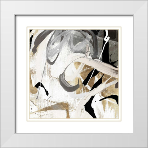 Tangled I White Modern Wood Framed Art Print with Double Matting by PI Studio