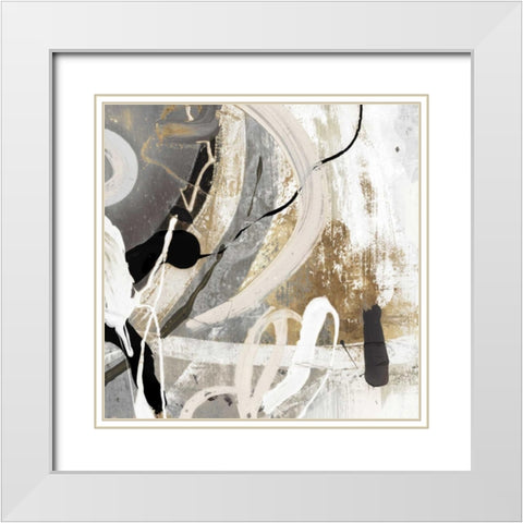 Tangled III White Modern Wood Framed Art Print with Double Matting by PI Studio