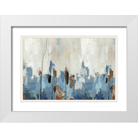 Nature Forest White Modern Wood Framed Art Print with Double Matting by PI Studio
