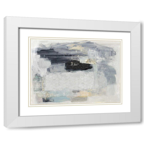 Baroque Abstract II White Modern Wood Framed Art Print with Double Matting by PI Studio