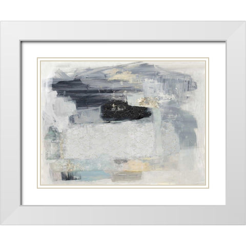 Baroque Abstract II White Modern Wood Framed Art Print with Double Matting by PI Studio