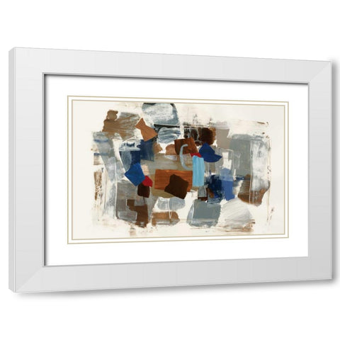 Cubic Abstract I White Modern Wood Framed Art Print with Double Matting by PI Studio