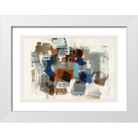 Cubic Abstract I White Modern Wood Framed Art Print with Double Matting by PI Studio