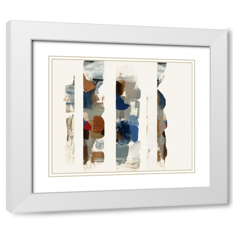 Cubic Abstract II White Modern Wood Framed Art Print with Double Matting by PI Studio