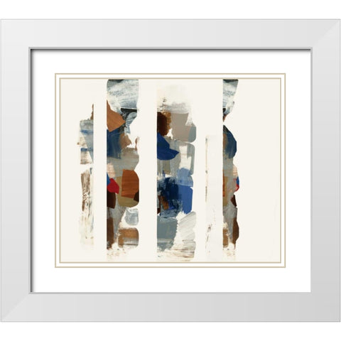 Cubic Abstract II White Modern Wood Framed Art Print with Double Matting by PI Studio
