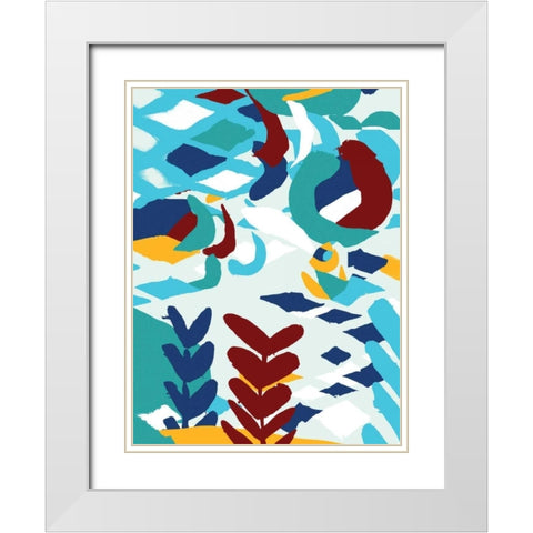 Folk II White Modern Wood Framed Art Print with Double Matting by PI Studio