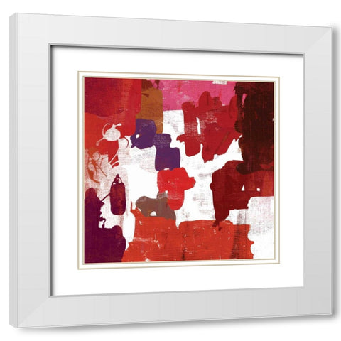 Block Paint I White Modern Wood Framed Art Print with Double Matting by PI Studio