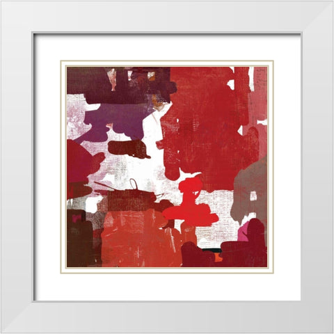Block Paint II White Modern Wood Framed Art Print with Double Matting by PI Studio