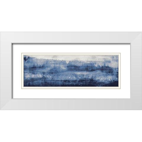 Sapphire Landscape White Modern Wood Framed Art Print with Double Matting by PI Studio