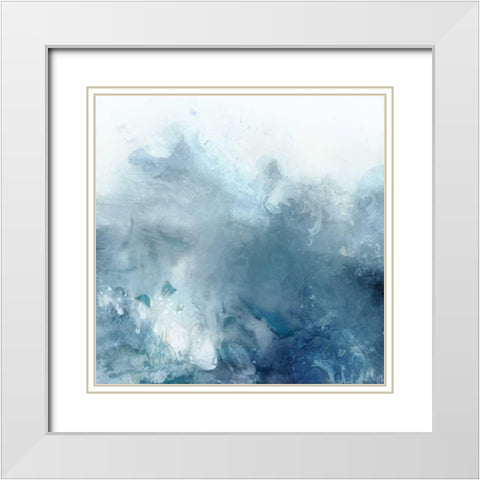 Watercolor Stain I White Modern Wood Framed Art Print with Double Matting by PI Studio