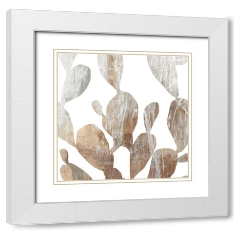 Marble Foliage II White Modern Wood Framed Art Print with Double Matting by PI Studio