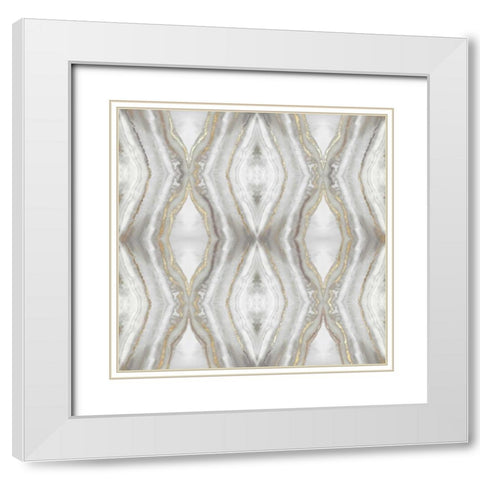 Neutral Kaleidoscope I White Modern Wood Framed Art Print with Double Matting by PI Studio