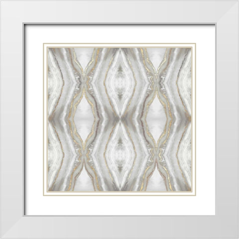 Neutral Kaleidoscope I White Modern Wood Framed Art Print with Double Matting by PI Studio