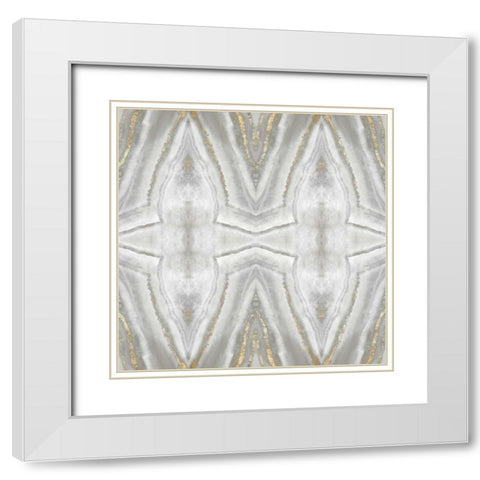 Neutral Kaleidoscope II White Modern Wood Framed Art Print with Double Matting by PI Studio