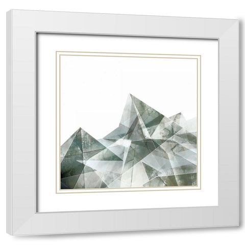 Paper Mountains I White Modern Wood Framed Art Print with Double Matting by PI Studio