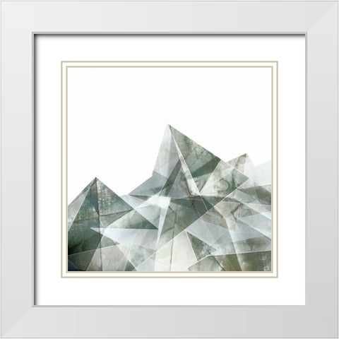 Paper Mountains I White Modern Wood Framed Art Print with Double Matting by PI Studio