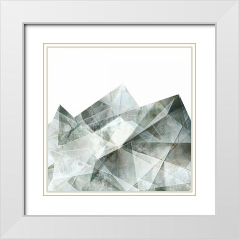 Paper Mountains II White Modern Wood Framed Art Print with Double Matting by PI Studio