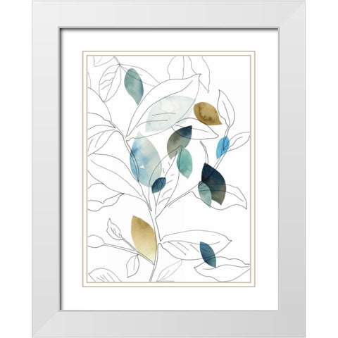 Frond I White Modern Wood Framed Art Print with Double Matting by PI Studio