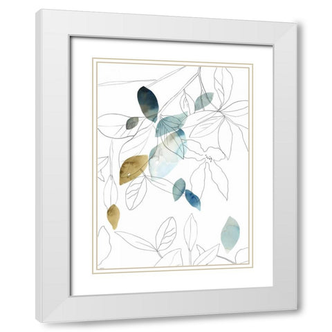 Frond II White Modern Wood Framed Art Print with Double Matting by PI Studio
