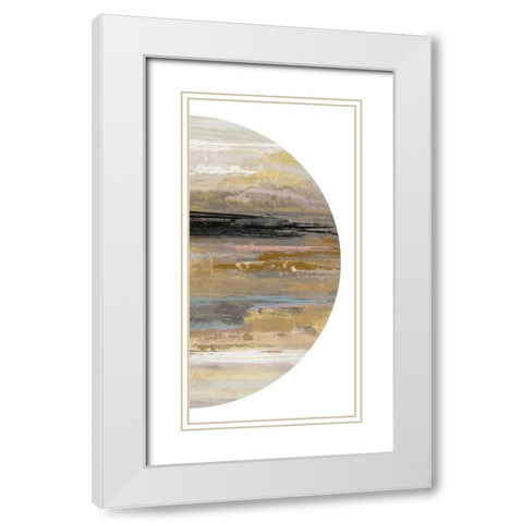 Crescent I White Modern Wood Framed Art Print with Double Matting by PI Studio