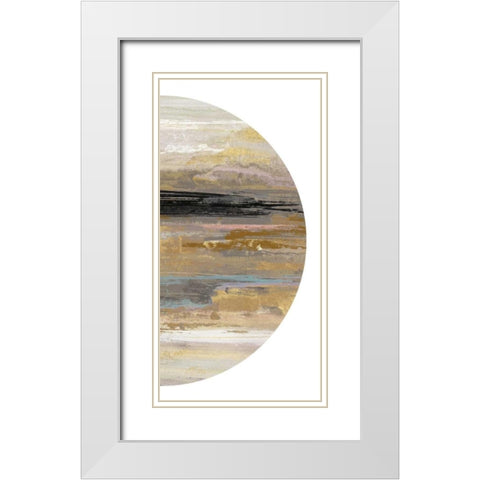 Crescent I White Modern Wood Framed Art Print with Double Matting by PI Studio